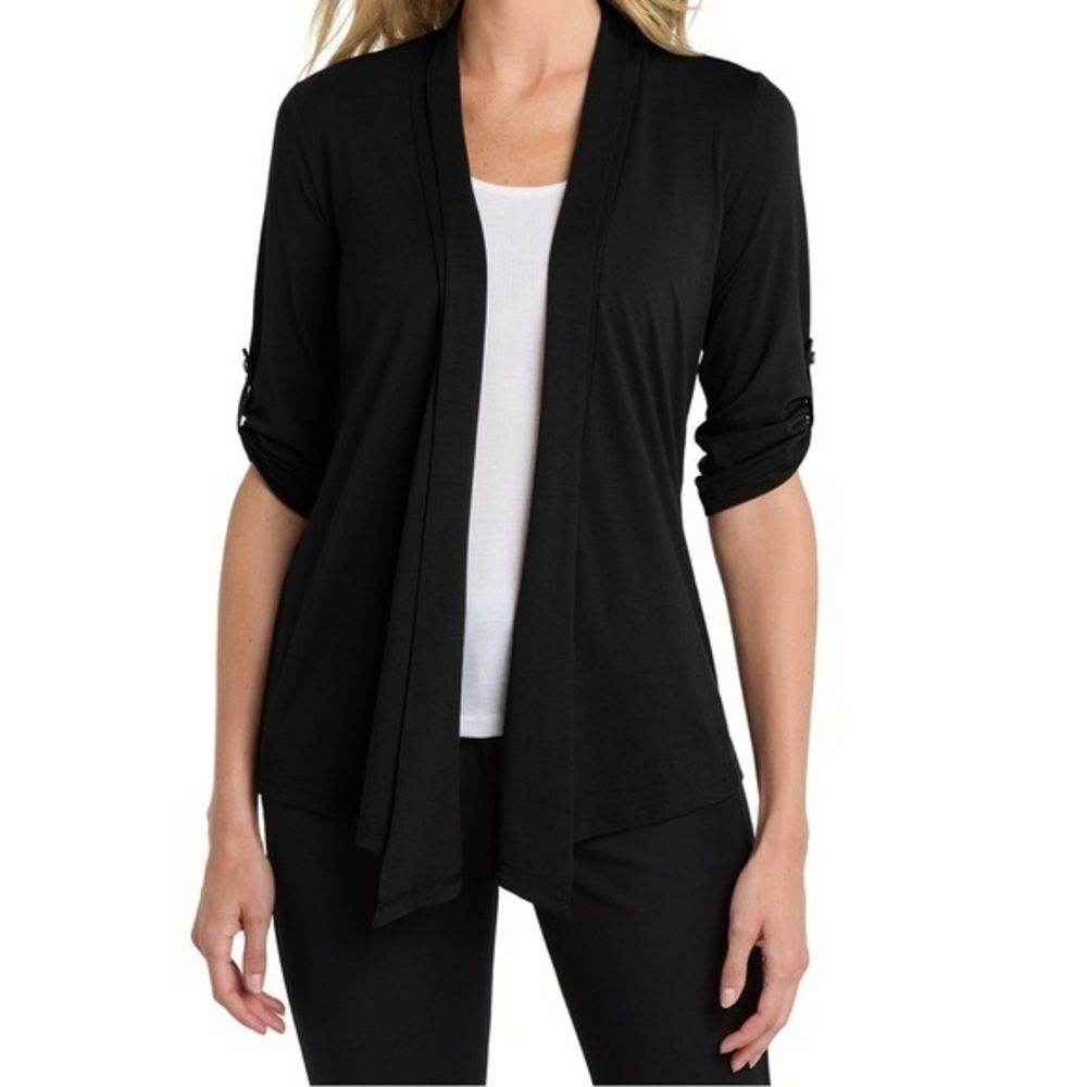 Port Authority Women's Black Cardigan Women’s Concept Shrug Size Large